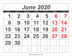 It's your birthday in june it's my birthday on september 6th in a period of time, or on a specific date. 2020 Calendar June With Large Numbers Whatisthedatetoday Com