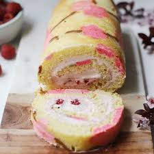 Lemon Roll Cake With Raspberry Curd Buttercream Cake Roll Roll Cake Cake Roll Recipes