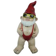 Sunnydaze isabella the female garden gnome lawn statue outdoor yard ornament 8 inch tall. Angelo Decor International Mankini Gnome Statue Lowe S Canada