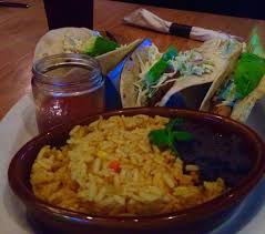 I love this new cole slaw i've been making, with cabbage, 1 tablespoon each of olive oil and cider vinegar, 1 teaspoon of honey, salt, a bit of chopped red onion, and a quarter chopped jalapeno pepper. Fish Tacos Picture Of Circle 7 Ranch Ballwin Tripadvisor