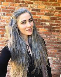 Back in the day, gray hair used to be associated with wisdom and knowledge. All The Silver Nofilter Silverhair Silversweater Silverjewelry Naturallygray Grayonpur Long Gray Hair Grey Hair Transformation Blending Gray Hair