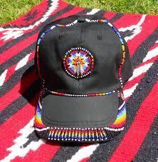 Bead Embroidered Baseball Cap Beaded Hat Bands Beaded Hat Indian Beadwork