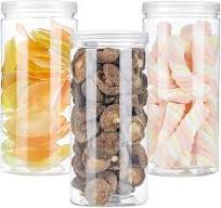 3 PCS 46OZ/1360ml Clear Plastic Round Storage Jars,Empty Plastic Jars with  Lids,Clear Plastic Storage Jars with Screw on Lids for Dry ...