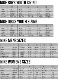 Nike Size Chart Clothing Www Bedowntowndaytona Com