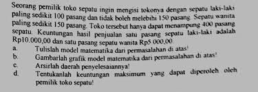 Check spelling or type a new query. A Tulislah Model Matematika Dari Permasalahan Tersebut B Gambarlah Grafik Model Matematika Dari Brainly Co Id