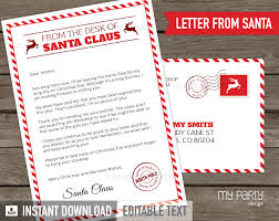 We can not have a collection of printable christmas envelopes without the man of this festive holiday. Letter From Santa Template Printable Editable Pdf My Party Design