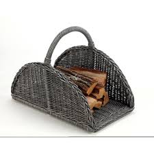 Panier A Buches Gris Dixneuf Jonka L 64 X H 42 Cm Panier En Osier Panier A Buche Gris