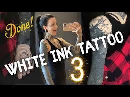 When done correctly, white ink tattoos can be absolutely breathtaking. White Ink On Black Tattoo Sleeve Finished Youtube