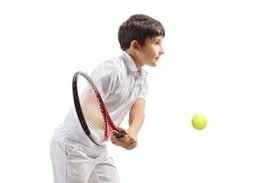 It's not easy chasing down balls, especially on clay. Boy Serving A Tennis Ball With A Racquet Wall Mural Wallpaper Murals Ljupco Smokovski