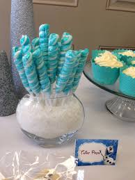 Blue Candy Buffet Twist Pops Kids Candy Table Frozen Birthday Party Blue Candy Buffet Frozen Birthday
