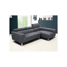 Vente Unique Canape D Angle En Tissu Toula Avec Tetieres Anthracite Angle Droit Canape Design Canape Angle Canape