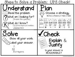 Solving A Word Problem With Ups Check Anchor Chart Posters Notes Foldable Solving Word Problems Anchor Chart Word Problem Strategies Math Word Problem Strategy