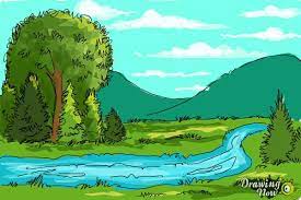 How To Draw A River - Drawingnow