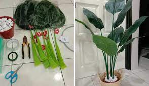 Diy bunga gantung hiasan dinding dari plastik kresek | flowe. Pokok Hiasan Viral Lagi Murah Kosnya Bila Buat Sendiri Ni Stepnya Keluarga