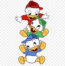 Huey, dewey, and louie as musketeers with donald, by giorgio cavazzano. Download Ducktales Huey Dewey And Louie On Each Others Shoulders Clipart Png Photo Toppng
