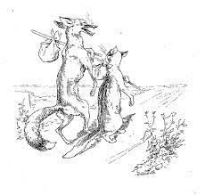 Illustration-dessin Vimar fable de La Fontaine : le chat et le renard - -  Education environnement, nature, patrimoine