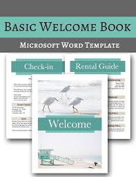 Basic Welcome Book 6 Page Ms Word File Vacation Home Etsy In 2020 Beach Rentals Vacation Home Vacation Books