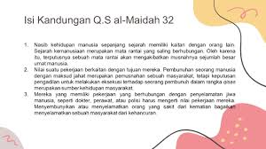 32) in arabic and english text, may be useful. Video Pembelajaran Mpai Q S Yunus Ayat 40 41 Dan Q S Al Maidah Ayat 32 Youtube