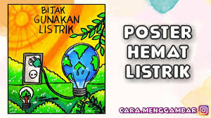 Cara Menggambar Membuat Poster Tema Hemat Energi Listrik Yang Bagus Dan Mudah Ditiru Ep 250 Youtube