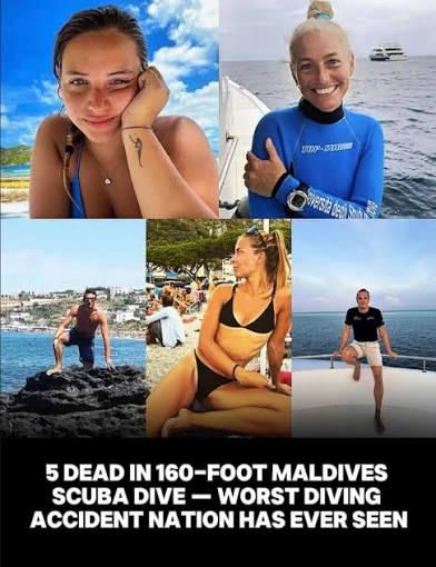 Five Italian tourists have died during a scuba diving accident in the  Maldives. They were exploring underwater caves in the Vaavu Atoll which are  around 50 metres deep. Only one body has