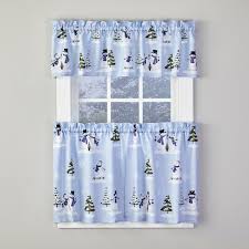 wonderland winter print tier curtains