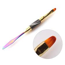 Wokoto Double Head Round Tips Nail Brush And Colorful Slice Shape Spatula Nail Tool For Uv Poly Gel Acrylic Nail Nail Brushes Gel Acrylic Nails Round Tip Nails