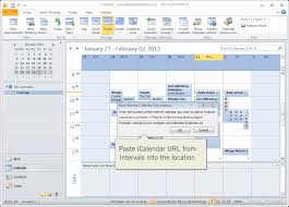 Paste Icalendar Url From Intervals Into Outlook Calendar Software Calendar Sharing Online Calendar