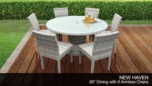 Shop our round outdoor dining tables selection from top sellers and makers around the world. 60 Inch Outdoor Dining Table And Chairs White Wicker Dining Set