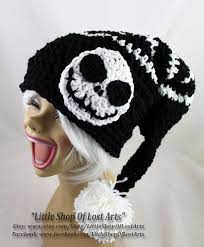 Ready To Ship Jack Skellington Nightmare Before Christmas Inspired Crochet Black And White Striped Hat Crochet Hats Childrens Crochet Hats Crochet Accessories