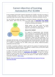 This is a 15 minutes complete guide to career objectives. Career Objective Of Learning Automation Plc Scada By Neeta Warty Issuu