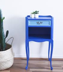 Table De Chevet Style Louis Xv Table De Nuit En Bois Massif Bleue De La Boutique Atelierdelachoisille Sur Etsy Wood Nightstand Solid Wood Blue Drawers