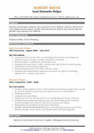 Objective in resume for ofw. Domestic Helper Resume Samples Qwikresume