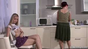 Lesbian Mom and Girl Toying on the Kitchen: Teen Porn feat. Abigaile  Johnson by His Mommy Channel