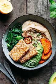Sesame Crusted Hoisin Tofu Bowls Leckere Gesunde Rezepte Gesunde Rezepte Veggie Rezepte