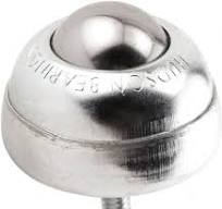 Hudson Bearings 1 Inch Diameter, Round, Carbon Steel Ball Transfer 1-3/4  Inch Overall Diameter, 1-3/8 Inch Mount Height, 75 Lb. Capacity SBT-1CS 1/4  - ...