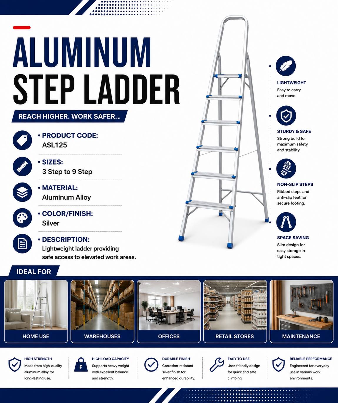 ALUMINUM LADDER 6 STEP product image