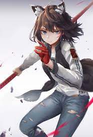 Wolf girl with spear: Original anime character... (11 Apr 2018)｜Random Anime  Arts [rARTs]: Collection of anime pictures