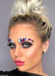 Bizarre new trend sees women glue jewels to their facial hair