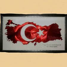 Filografi Turkiye Haritasi Bayrak Icice Ip Sanati Sanat Cizimler