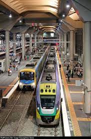 Werribee And Geelong Bound Trains Share Platforms 14 And 15 At Southern Cross Station Melbourne Australia Australia Travel Train Journey Train
