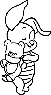 Download or print this amazing coloring page: Awesome Baby Piglet Toy Hug Coloring Page With Images Baby Coloring Pages Cartoon Coloring Pages Disney Coloring Pages