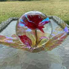 Red Galaxy Rose Globe Etsy