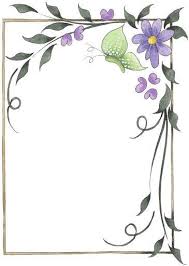Fleurs Et Papillon Cartes De Noel A Imprimer Bordures De Page Papier A Lettre