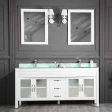 Boasting superior designs and unparalleled style, these 33 inch vanity leave no stoned unturned to enhance the appearance of your entire home. 60 Inch White Double Sink Bathroom Cabinet With Glass Top