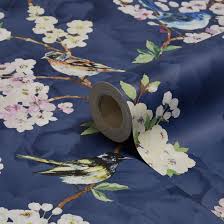 Maylea Navy Floral Wallpaper Departments Diy At B Q Blue Floral Wallpaper Floral Wallpaper Diy Wallpaper