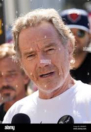 Bryan Cranston, a cast member from "Breaking Bad," participates in a picket  line outside Sony Pictures studios