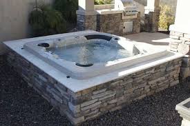 Pin By Carrie Thomson On Backyard Hot Tub Landscaping Inground Hot Tub Hot Tub Backyard