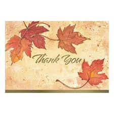 Thank you card on autumn and thanksgiving background writing gratitude notes. 50ct Fall Leaves Thank You Cards Target