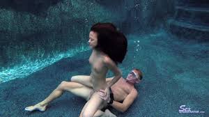 Wet mouth pleasure & deep strokes - underwater blowjob sensation