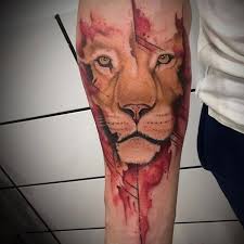 Social network for tattoo artists, article ratings and many professional tattoos. Watercolor Lion Tattoo 42 Kickass Things